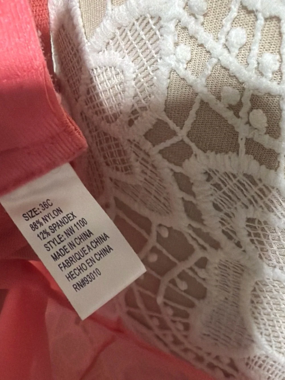 & Other Stories Coral Lace Babydoll Chemise with Black Trim